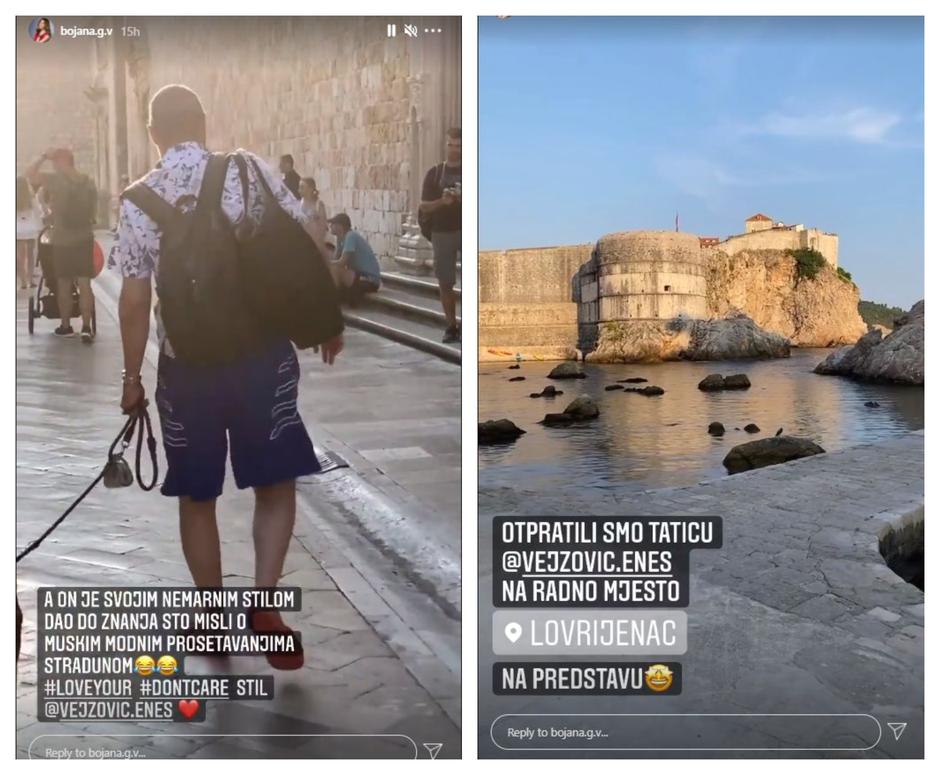 Enes Vejzović u šetnji Dubrovnikom | Autor: Instagram@lejla.fili