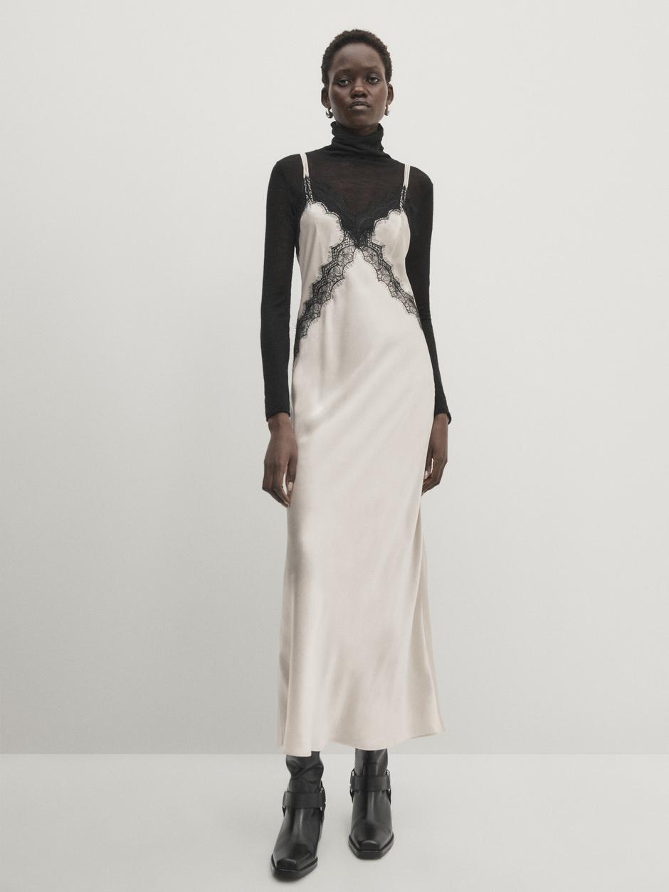 Foto: Massimo Dutti, bijela satenska haljina s čipkom (169 eura) | Autor: Massimo Dutti